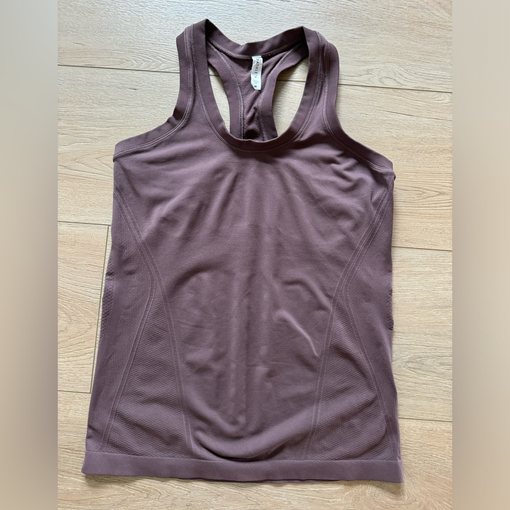 Athleta plum color racerback tank, size M